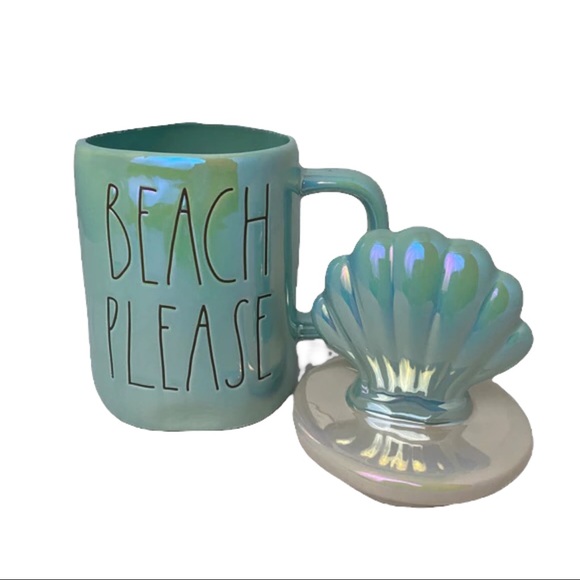 🆕Rae Dunn | ‘BEACH PLEASE’ Mug with Seashell Topper - Picture 10 of 16